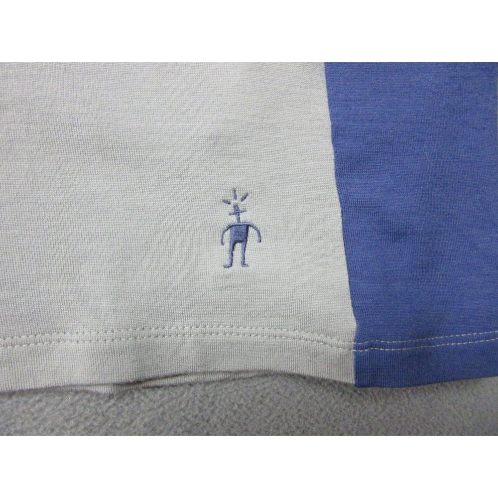 Smartwool Sweatshirt Mens XL Gray Super Fine Merino Wool 1/4 Zip Blue Accent - Picture 2 of 10